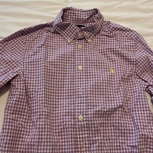 Boys 10-12 Polo Dress shirt lavender and white